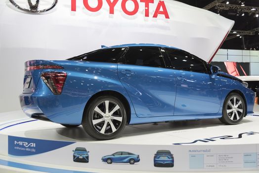 BANGKOK,THAILAND - APRIL 4 : toyota mirai show on April 4,2015 at the 36th Bangkok international motor show in Thailand.