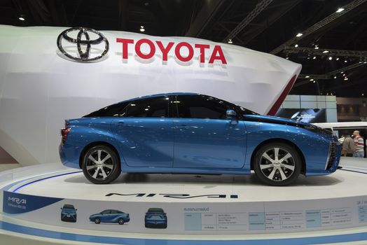 BANGKOK,THAILAND - APRIL 4 : toyota mirai show on April 4,2015 at the 36th Bangkok international motor show in Thailand.