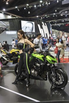 BANGKOK,THAILAND - APRIL 4 : kawasaki motorcycle show on April 4,2015 at the 36th Bangkok international motor show in Thailand.