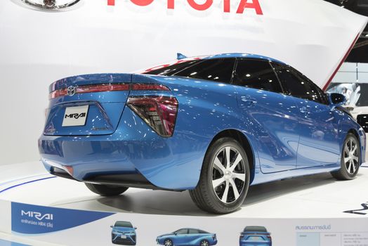 BANGKOK,THAILAND - APRIL 4 : toyota mirai show on April 4,2015 at the 36th Bangkok international motor show in Thailand.