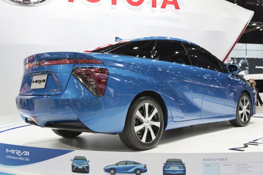 BANGKOK,THAILAND - APRIL 4 : toyota mirai show on April 4,2015 at the 36th Bangkok international motor show in Thailand.