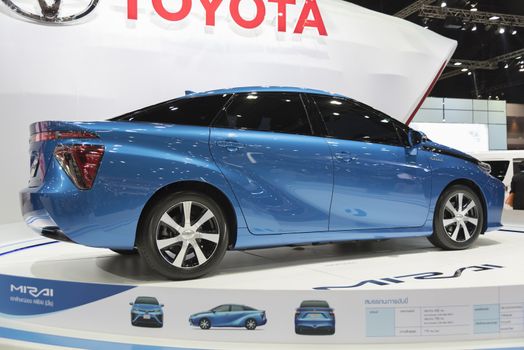 BANGKOK,THAILAND - APRIL 4 : toyota mirai show on April 4,2015 at the 36th Bangkok international motor show in Thailand.