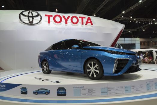 BANGKOK,THAILAND - APRIL 4 : toyota mirai show on April 4,2015 at the 36th Bangkok international motor show in Thailand.