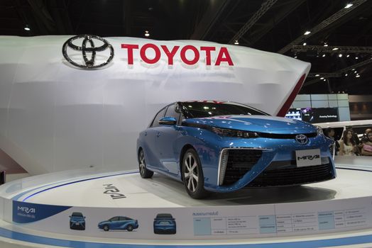 BANGKOK,THAILAND - APRIL 4 : toyota mirai show on April 4,2015 at the 36th Bangkok international motor show in Thailand.