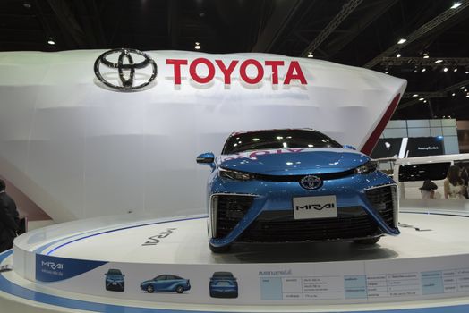 BANGKOK,THAILAND - APRIL 4 : toyota mirai show on April 4,2015 at the 36th Bangkok international motor show in Thailand.