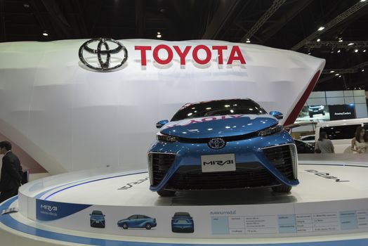 BANGKOK,THAILAND - APRIL 4 : toyota mirai show on April 4,2015 at the 36th Bangkok international motor show in Thailand.