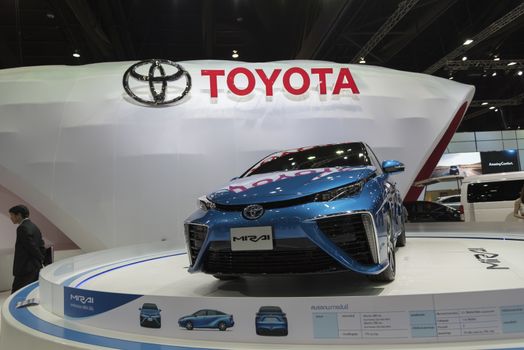 BANGKOK,THAILAND - APRIL 4 : toyota mirai show on April 4,2015 at the 36th Bangkok international motor show in Thailand.