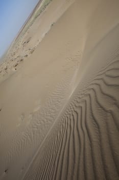 Desert dunes in Iran, wonderful saturated travel theme