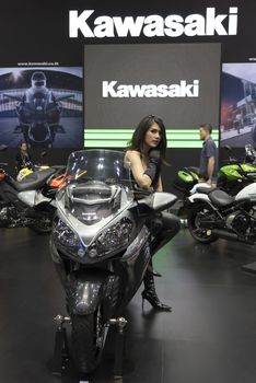 BANGKOK,THAILAND - APRIL 4 : kawasaki motorcycle show on April 4,2015 at the 36th Bangkok international motor show in Thailand.