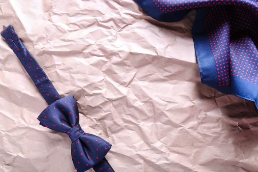 Bow tie on the wrinkled paper