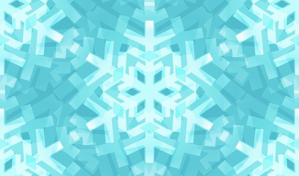Awesome Shiny Blue Snowflakes Seamless Pattern for Winter or Christmas Desing.