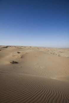 Desert dunes in Iran, wonderful saturated travel theme