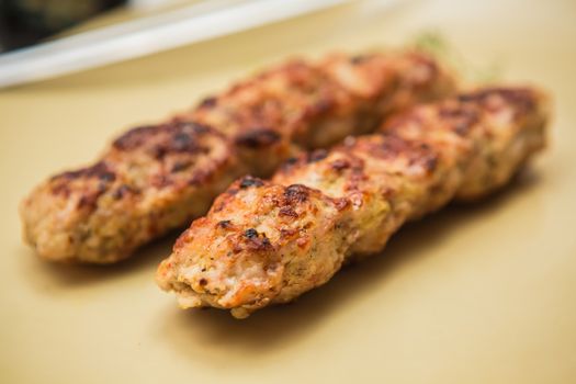 tikka, shish and kofta kebabs. Selective focus