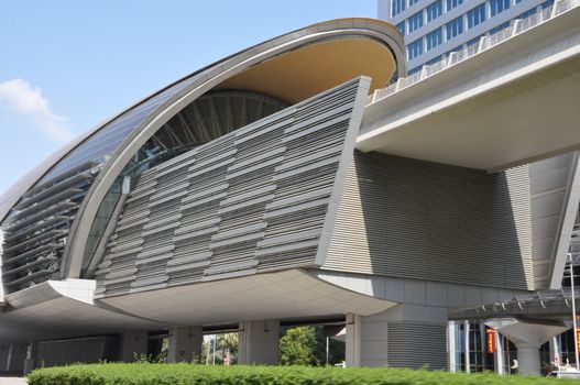 Dubai Metro Terminal in UAE. Dubai Metro is a driverless network. Guinness World Records declared it the worlds longest fully automated metro network.