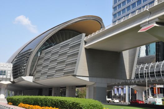 Dubai Metro Terminal in UAE. Dubai Metro is a driverless network. Guinness World Records declared it the worlds longest fully automated metro network.