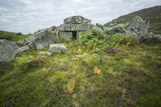 5000 year old stone age Megalithic court tomb in Co. Donegal, Ireland