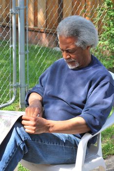 African american male expressions outside.