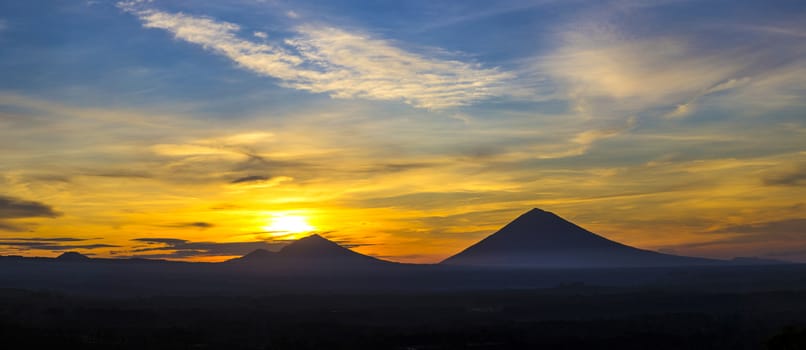 Volcano Agung at Sunrise Time,Bali,Indonesia.