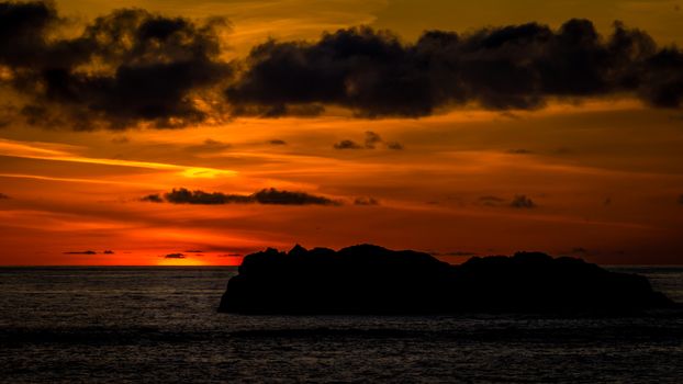 Beautiful sunset over the Pacific Ocean near Trinidad, California.