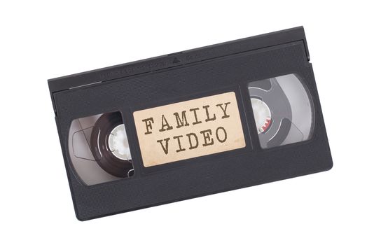 Retro videotape isolated on a white background - Family video