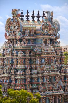 The Meenakshi Amman Temple Hindu Temple in the city of Madurai in the Tamil Nadu region of India.