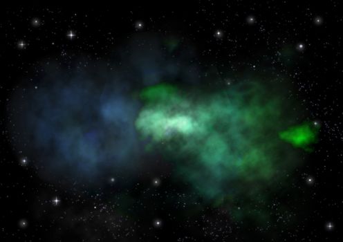 Far being shone nebula and star field against space. "Elements of this image furnished by NASA".