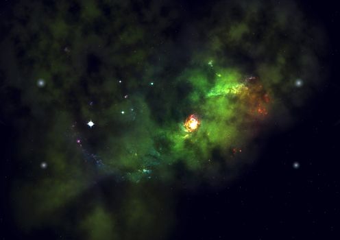Small part of an infinite star field of space in the Universe. "Elements of this image furnished by NASA".