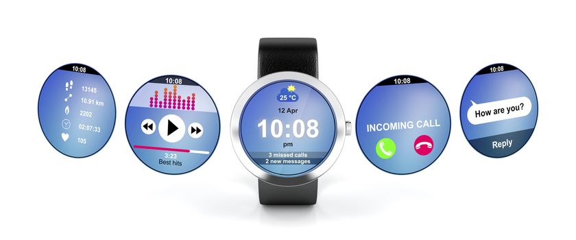 Smart watch with different screens