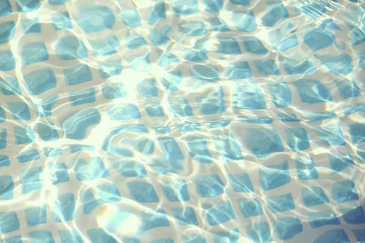 Retro swimming pool rippled summer water texture. Vintage soft color hipster style.