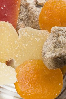 Ingredients for preparation of artigianal chocolate bar with dried fruits