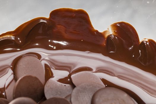 Ingredients for preparation of artigianal chocolate bar with dried fruits