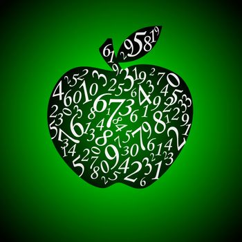 Many figures in the form of an apple. Artistic dark background.