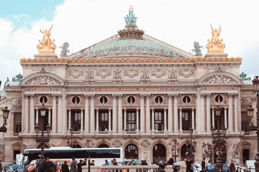 France, Paris - June 17, 2011: Facade of The Opera or Palace Garnier. Paris. Instagram style filtred image