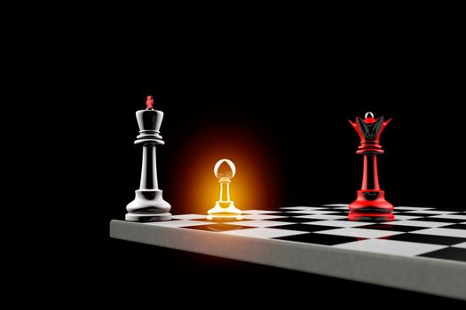 Pawn defends the King.
It is a metaphor (political balance).