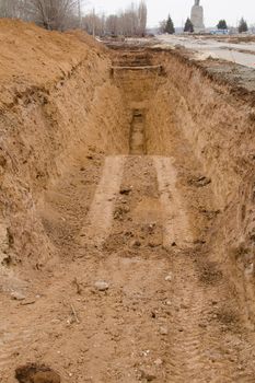 Dug a pit, trench