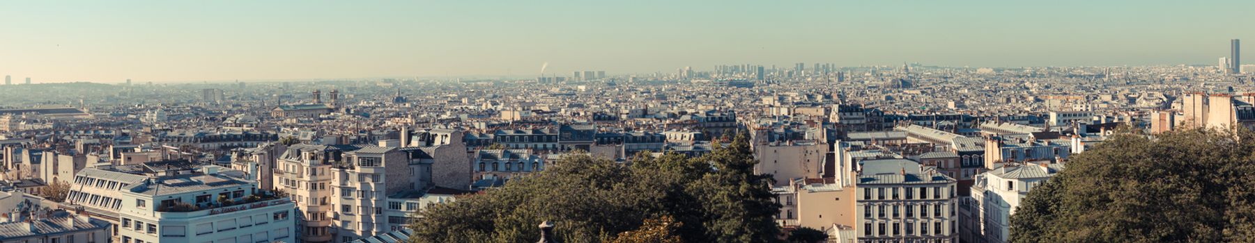 The View of Paris from above. Panorana