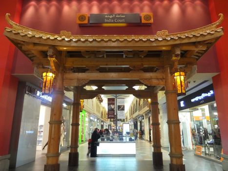 China Court at Ibn Battuta Mall in Dubai, UAE. It is the world's largest themed shopping mall and consists of six courts.