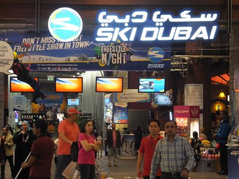 Ski Dubai at Mall of the Emirates in Dubai, UAE. Ski Dubai is an indoor ski resort with 22,500 square meters of indoor ski area.