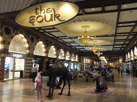 The Souk at Dubai Mall in Dubai, UAE. The mall is the world's largest shopping mall based on total area and 6th largest by gross leasable area.