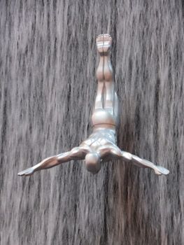 Waterfall at Dubai Mall in Dubai, UAE. The mall is the world's largest shopping mall based on total area and 6th largest by gross leasable area.