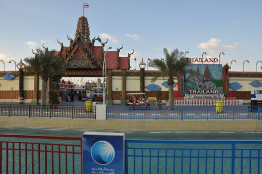 Thailand pavilion at Global Village in Dubai, UAE. It is claimed to be the world's largest tourism, leisure and entertainment project.