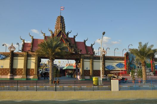 Thailand pavilion at Global Village in Dubai, UAE. It is claimed to be the world's largest tourism, leisure and entertainment project.