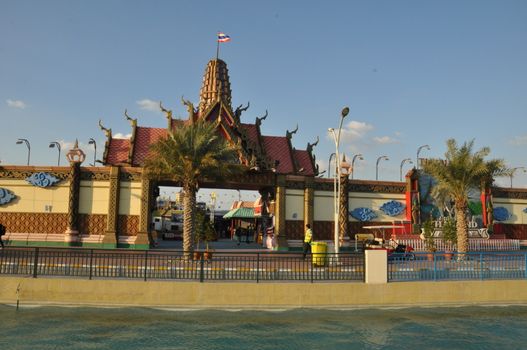 Thailand pavilion at Global Village in Dubai, UAE. It is claimed to be the world's largest tourism, leisure and entertainment project.