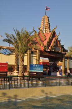 Thailand pavilion at Global Village in Dubai, UAE. It is claimed to be the world's largest tourism, leisure and entertainment project.