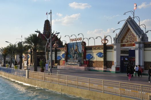 Thailand pavilion at Global Village in Dubai, UAE. It is claimed to be the world's largest tourism, leisure and entertainment project.