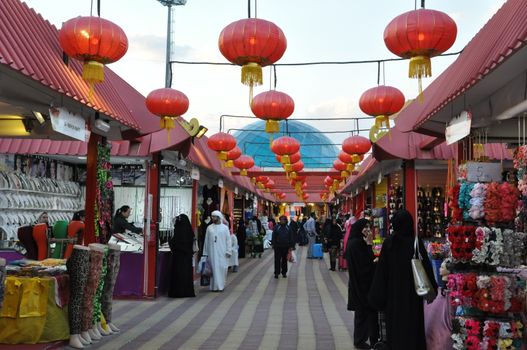 China pavilion at Global Village in Dubai, UAE. It is claimed to be the world's largest tourism, leisure and entertainment project.