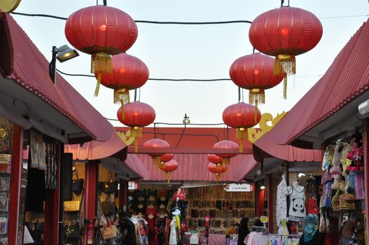 China pavilion at Global Village in Dubai, UAE. It is claimed to be the world's largest tourism, leisure and entertainment project.