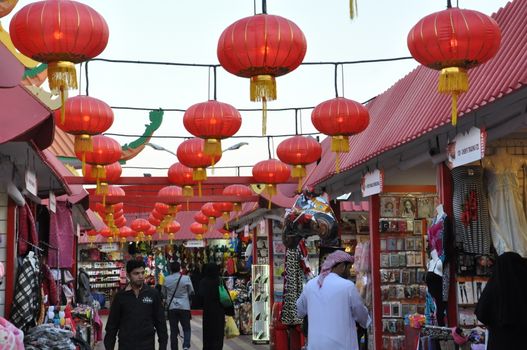 China pavilion at Global Village in Dubai, UAE. It is claimed to be the world's largest tourism, leisure and entertainment project.