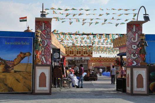 India pavilion at Global Village in Dubai, UAE. It is claimed to be the world's largest tourism, leisure and entertainment project.