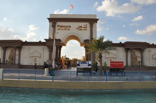 Palmyra pavilion at Global Village in Dubai, UAE. It is claimed to be the world's largest tourism, leisure and entertainment project.